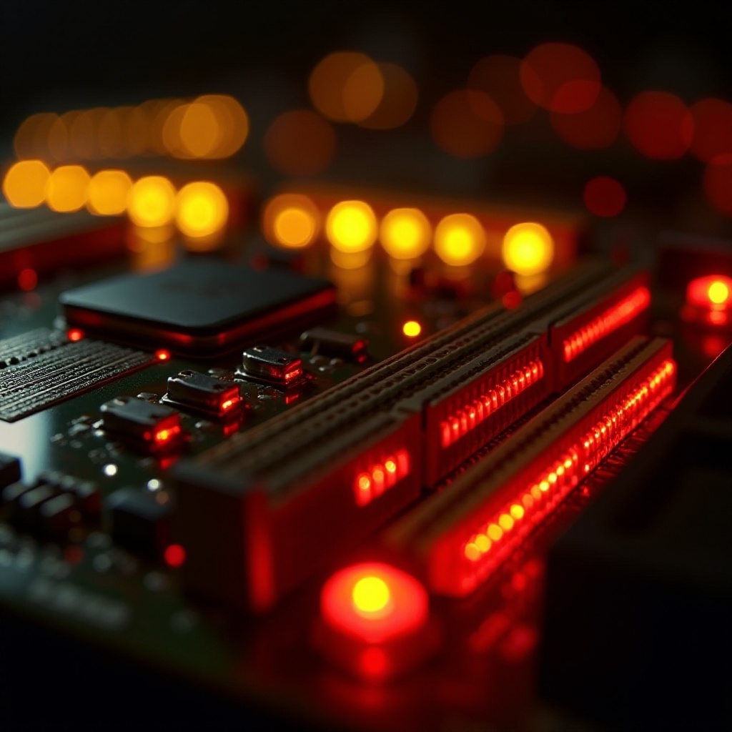 żółte i czerwone światło na płycie głównej